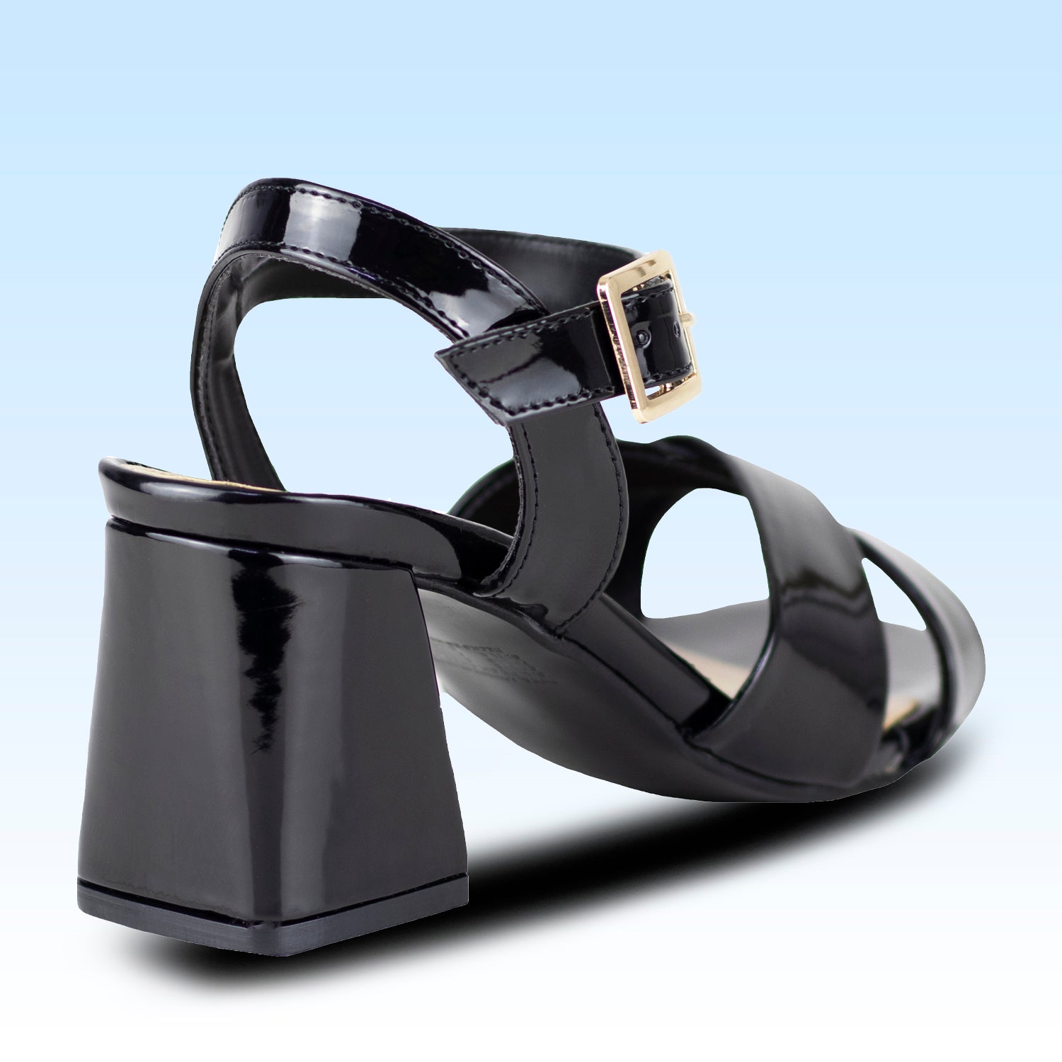 Sandalia De Tacón Dama Lady Paulina Cadiz 24322 Charol Negro