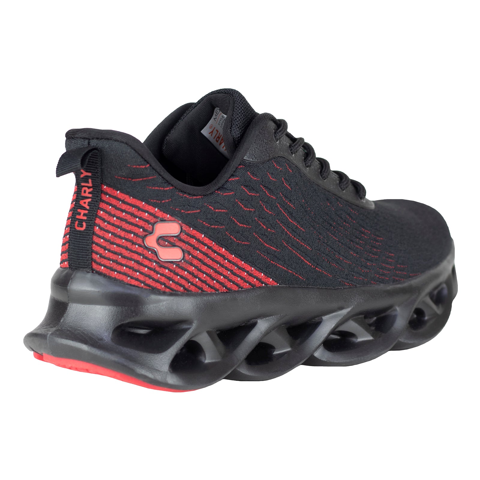 Tenis Running Para Caballero Charly 1029838 Negro Rojo