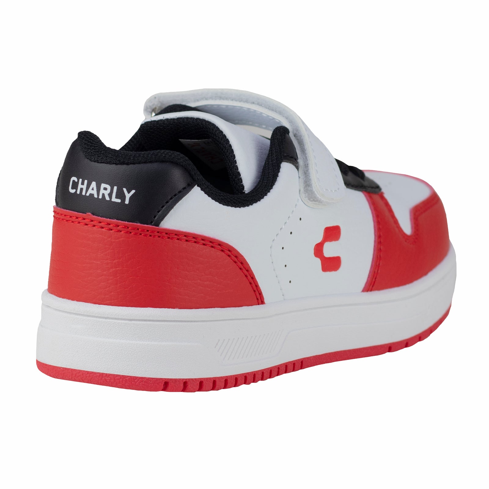 Tenis Casual Para Niño Charly Kids 1098661 Blanco Negro Rojo