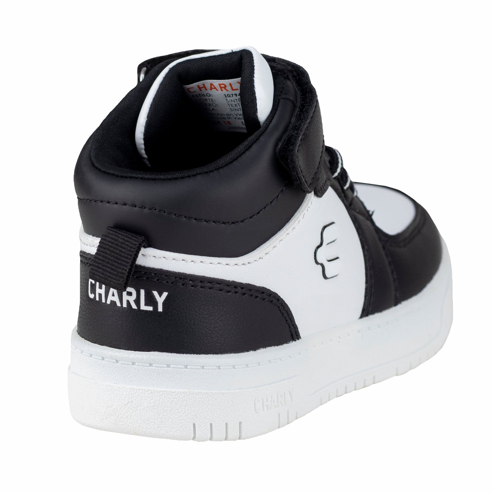 Tenis Urbano Casual Para Niño Charly 1079415 Blanco Negro