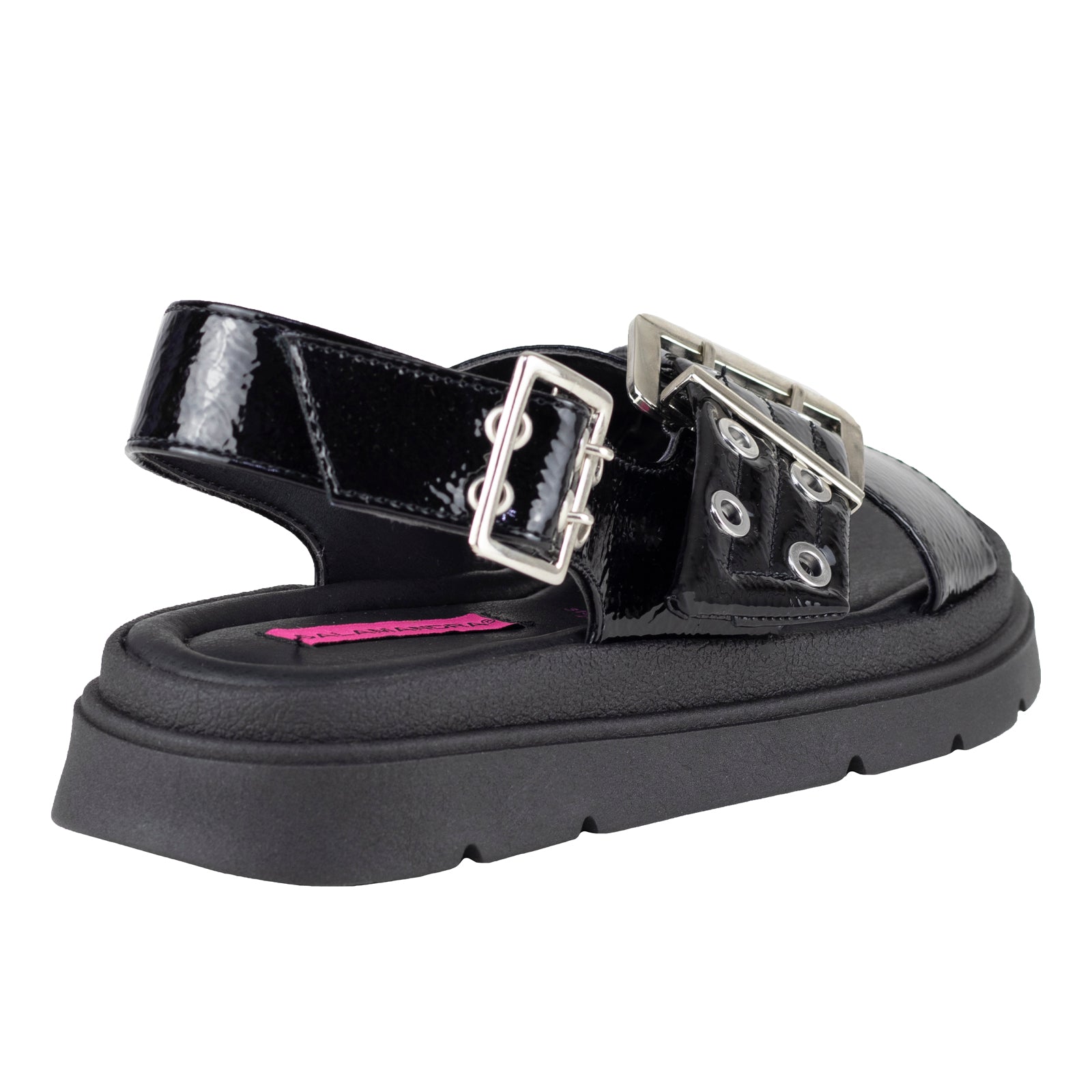 Sandalia De Plataforma Para Dama Salamandra 315-4060-A Charol Negro