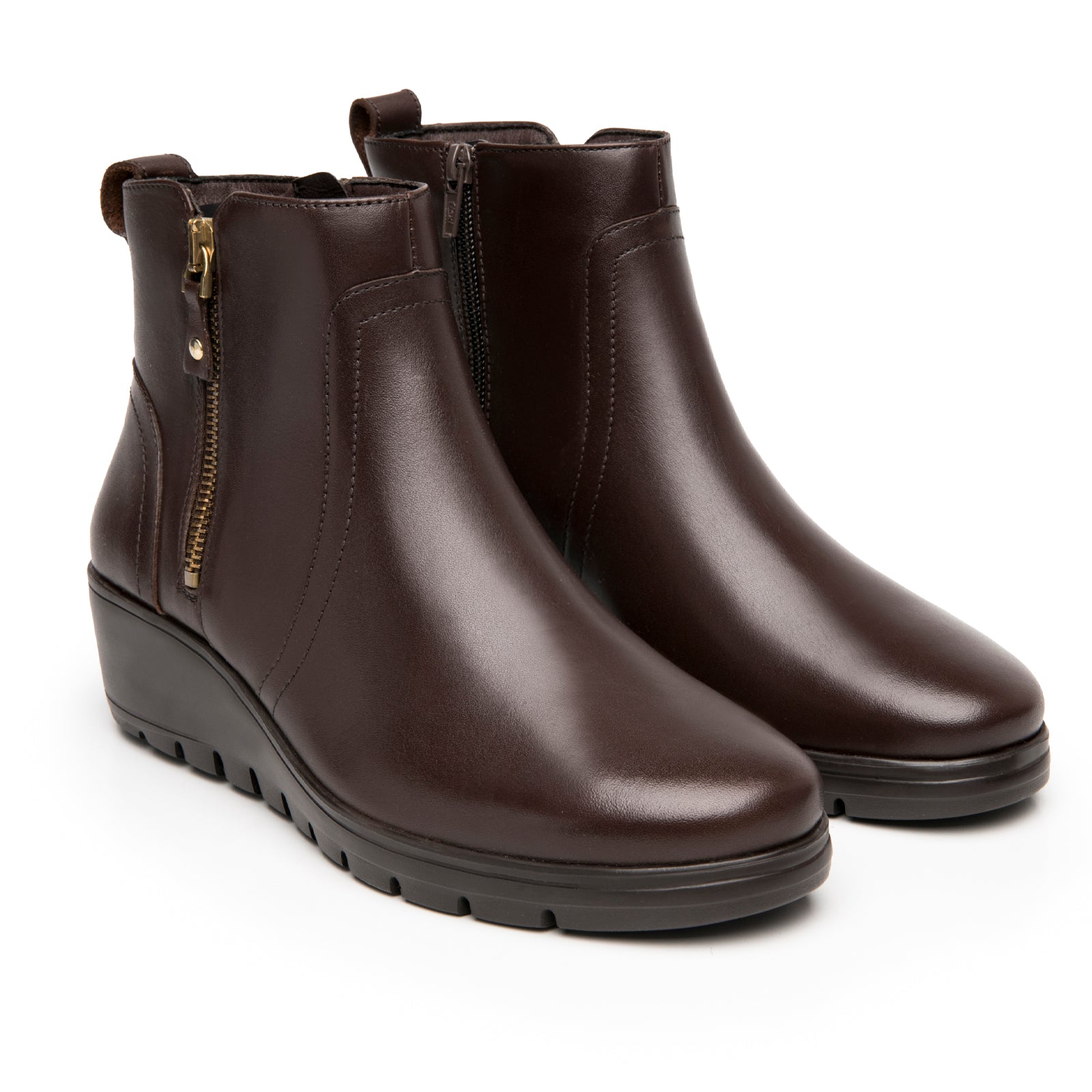 Botín Casual Tacón Cuña Para Dama Flexi 104827 Madera