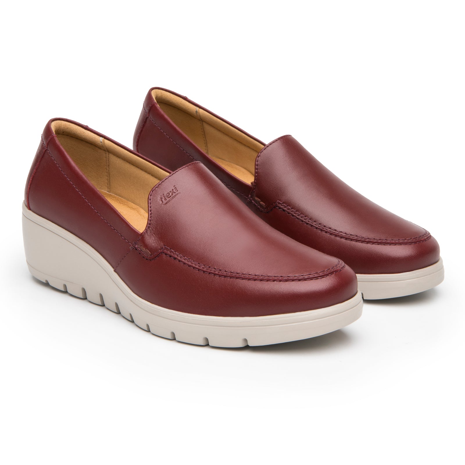 Loafer Con Plataforma Para Dama Flexi Cataleya 104806 Cherry