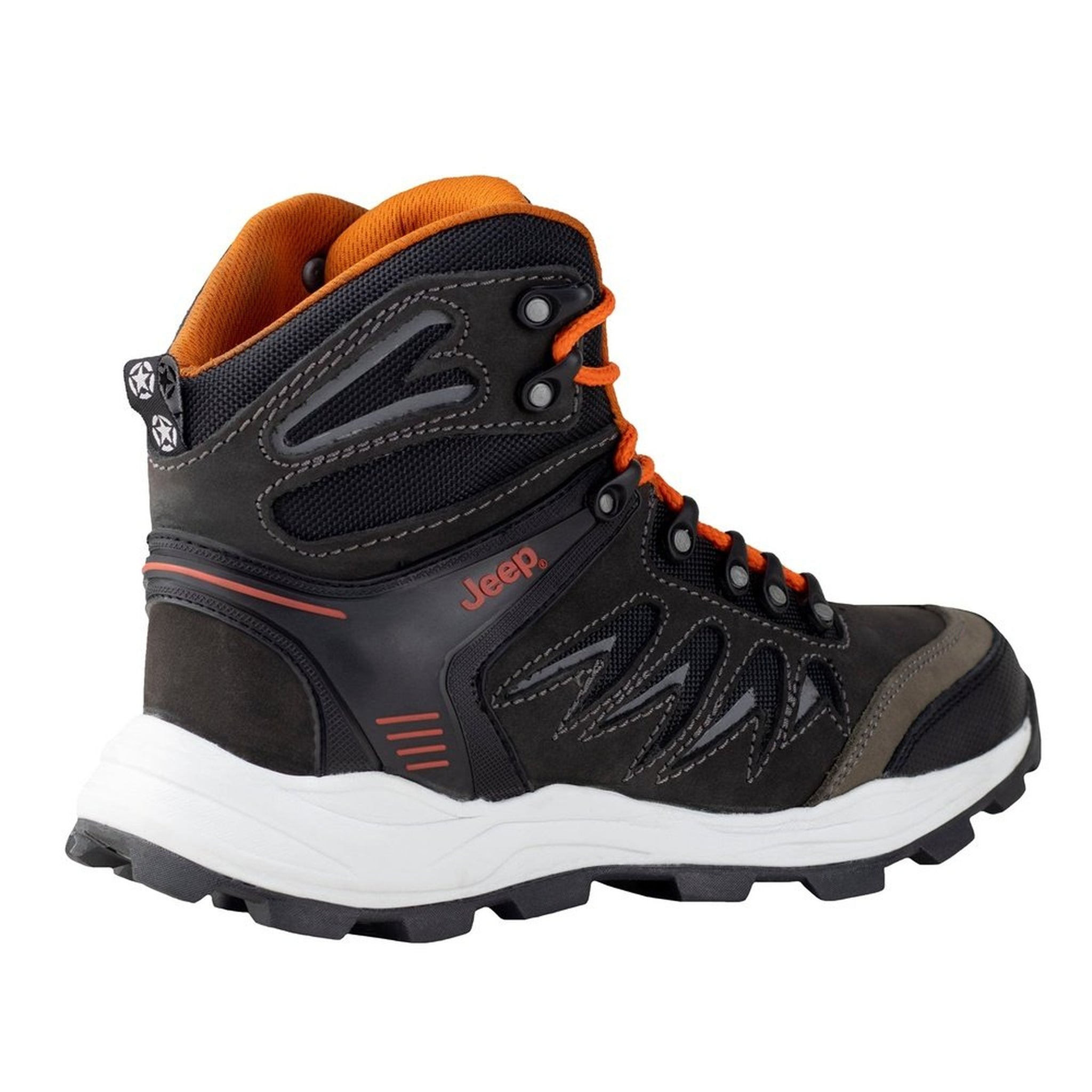 Bota Urbana Hombre Outdoor Jeep 701 Gris Negro Piel Nobuck~
