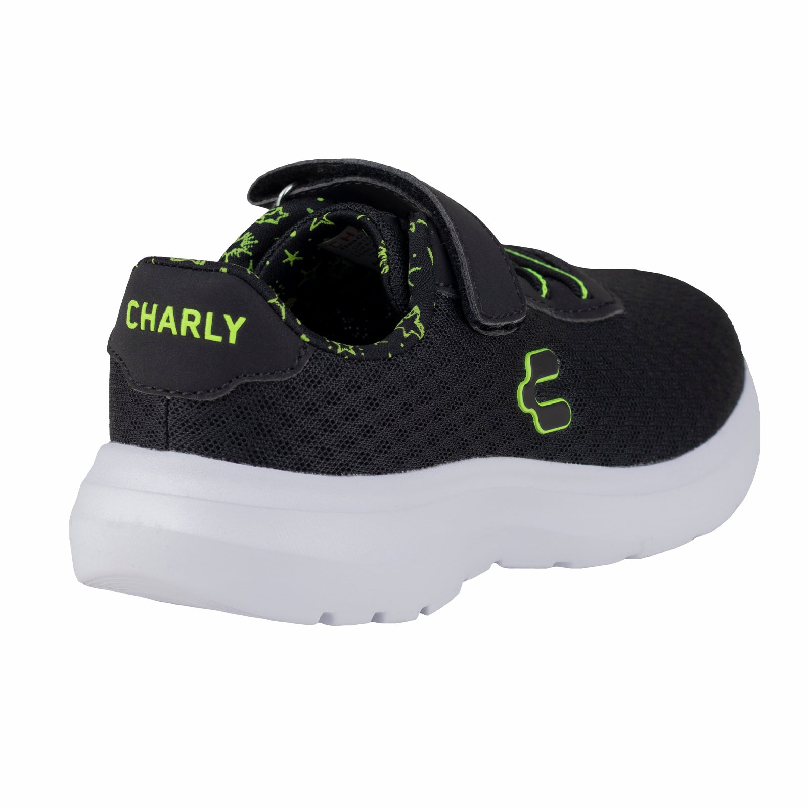 Tenis Running Confort Para Niño Charly 1065378 Negro Limón