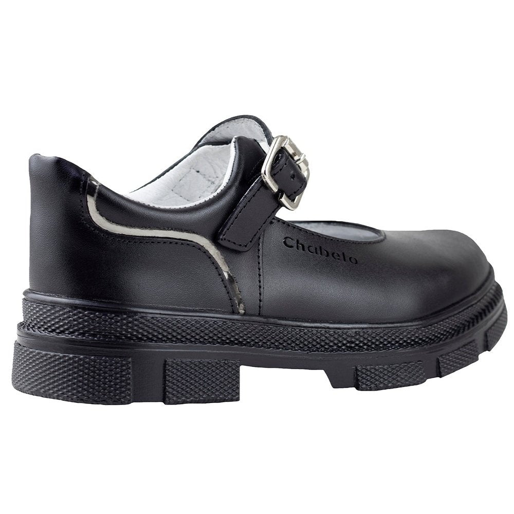 Zapato Escolar De Niña Chabelo Con Suela Alta 149-A Negro