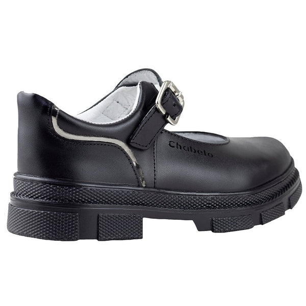 Zapato Escolar De Niña Chabelo Con Suela Alta 149-A Negro