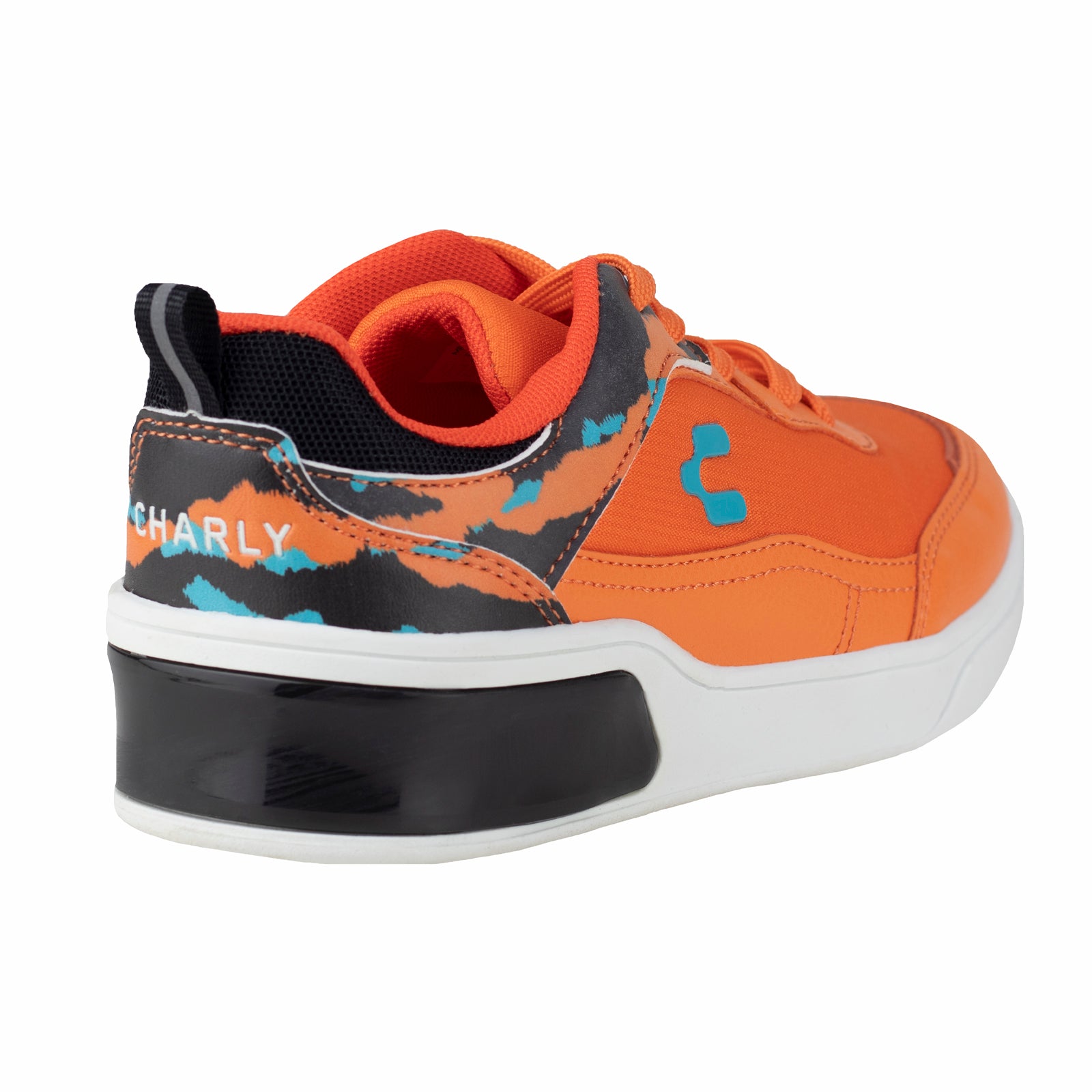 Tenis Con Luces Para Niño Charly Kids 1098331 Negro Naranja