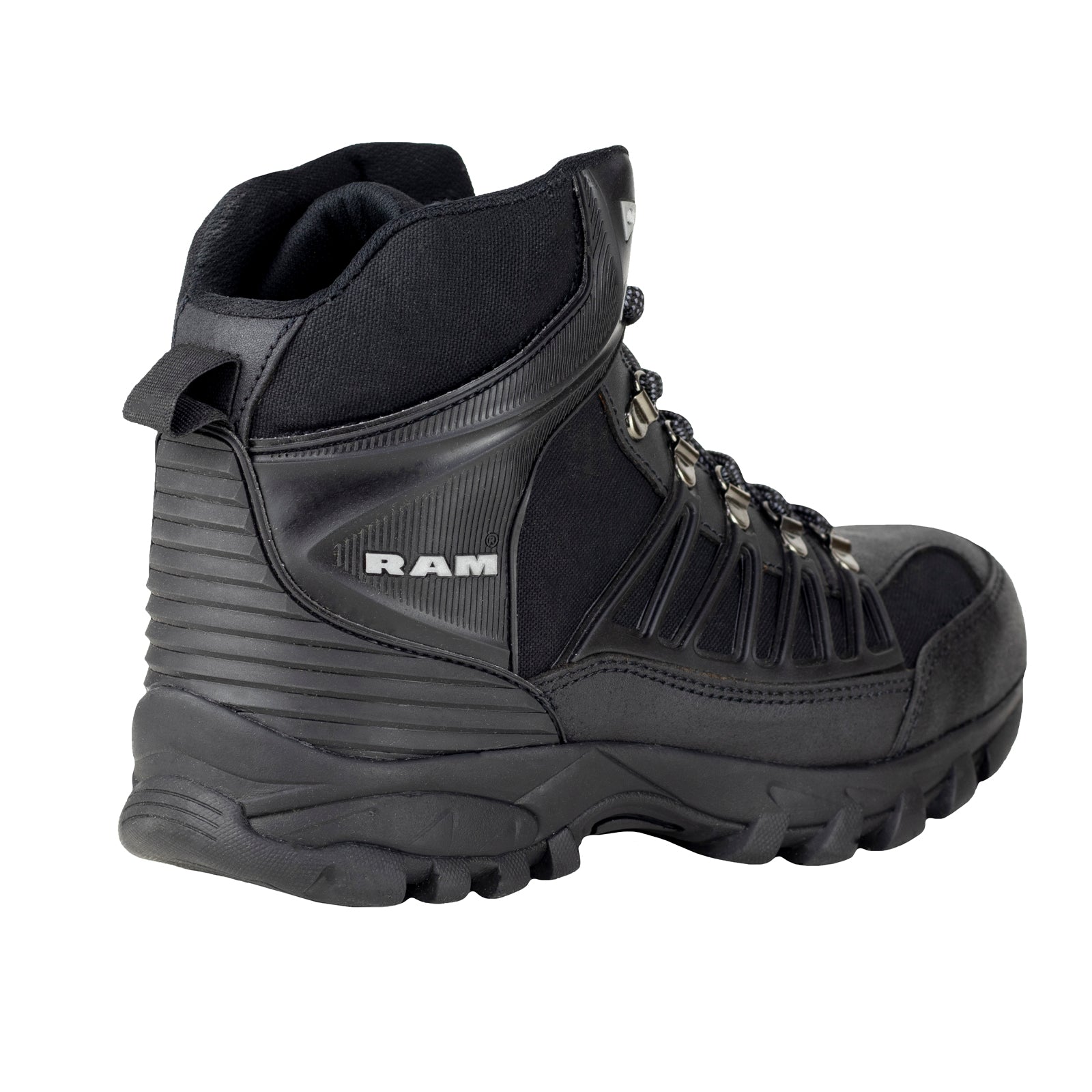 Bota Industrial Casco Acero Para Hombre New Ram 9588 Napa Negro
