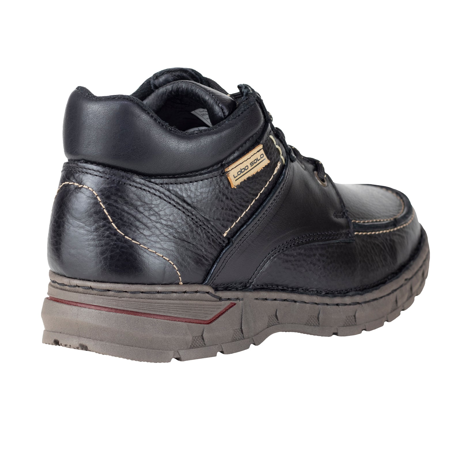Bota Casual De Piel Tejido a Mano Para Caballero Lobo Solo 9098 Negro