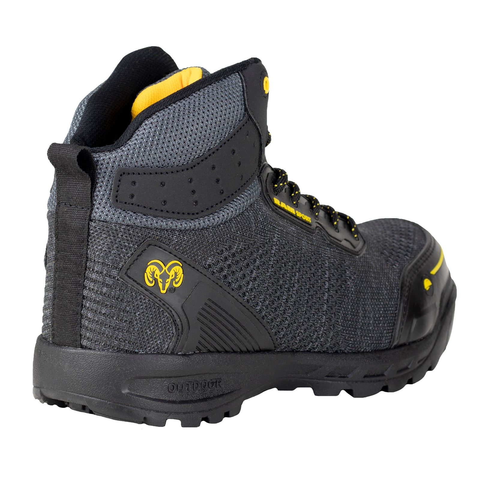 Bota Seguridad Casco Acero Para Caballero New Ram 9544 Gris Negro Amarillo