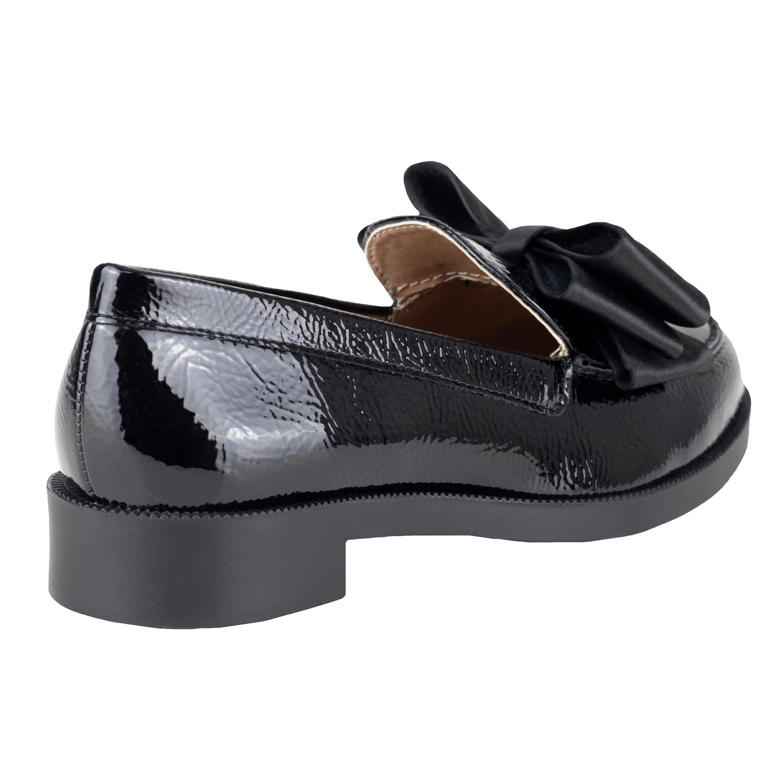 Mocasín Con Moño Para Dama Salamandra 323-3997-A Charol Negro