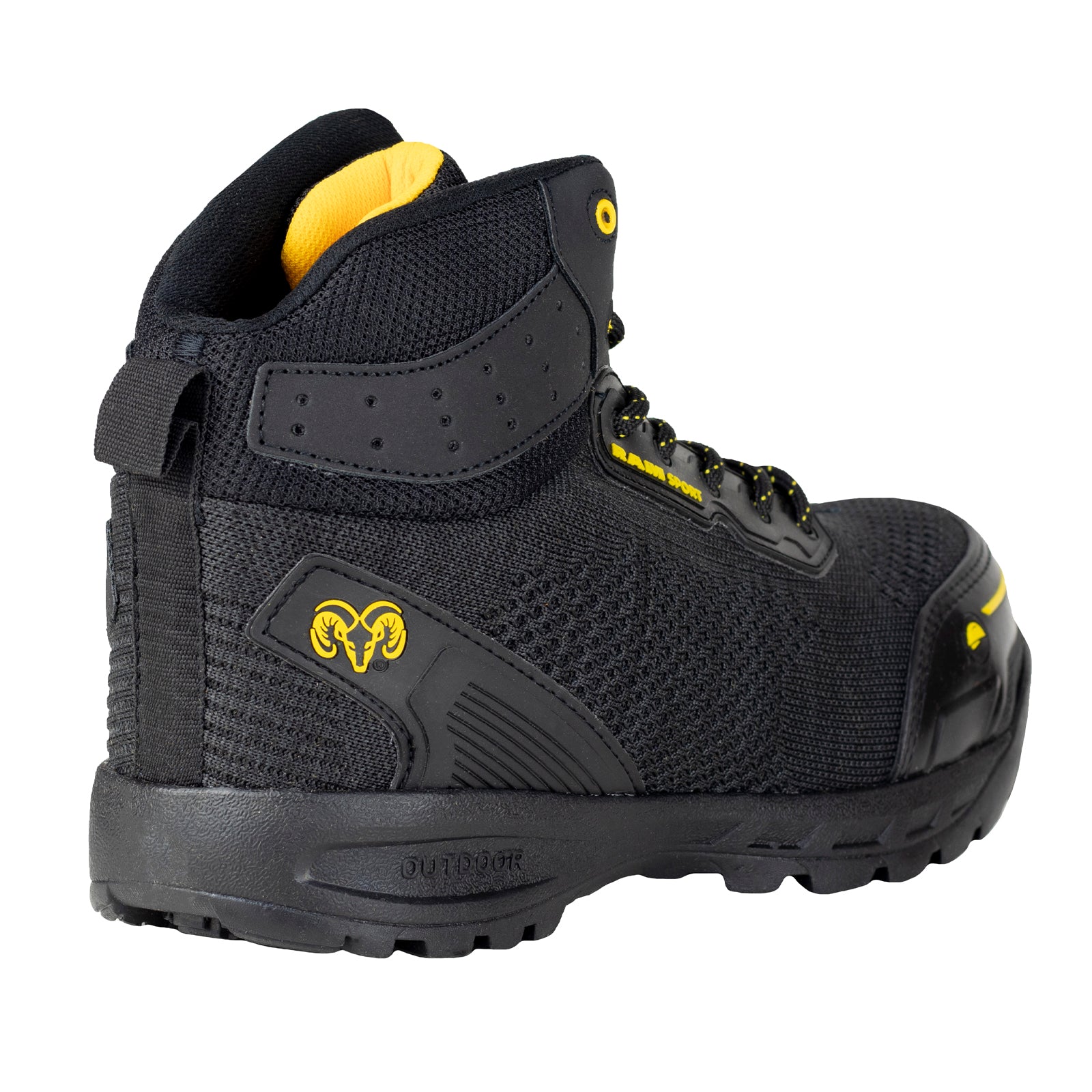Bota de seguridad Casco Acero Para Caballero New Ram 9544 Negro Amarillo