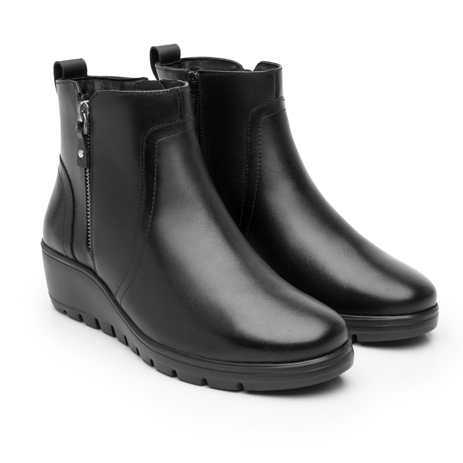 Botín Casual Tacón Cuña Para Dama Flexi 104827 Negro