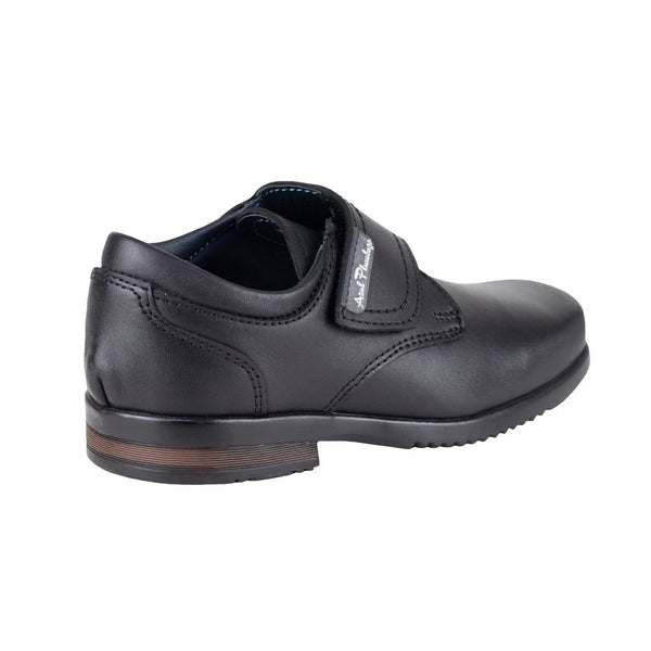 Zapato Escolar Para Niño Azul Plumbago 00802 Piel Negro