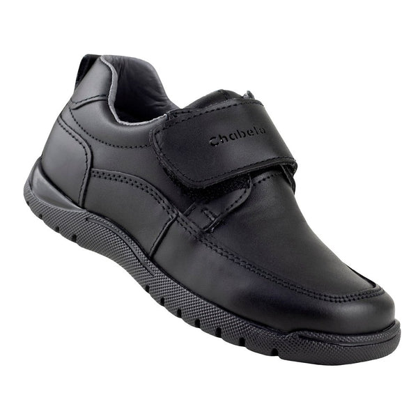Zapato Derby Escolar Chabelo Velcro C201-A Piel Negro 22-26
