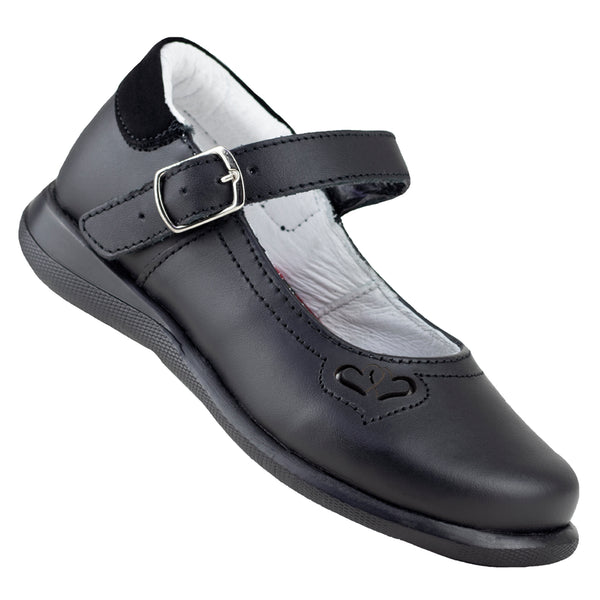 Zapatos Escolar Chabelo Para Niña C333-a Piel Negro 21.5-26