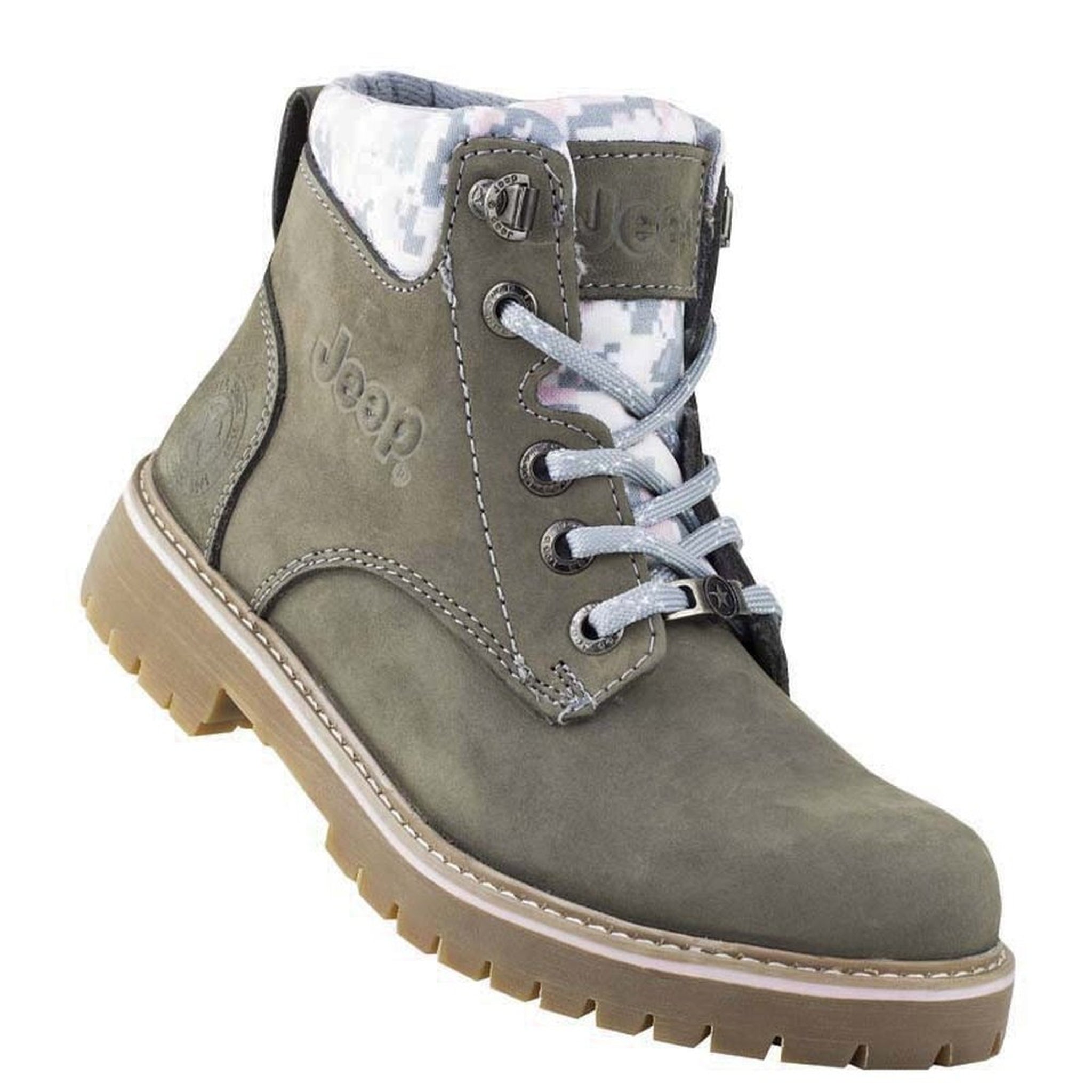 Botas Casco Acero Jeep Casual Estilo 10754 Nobuck Gris