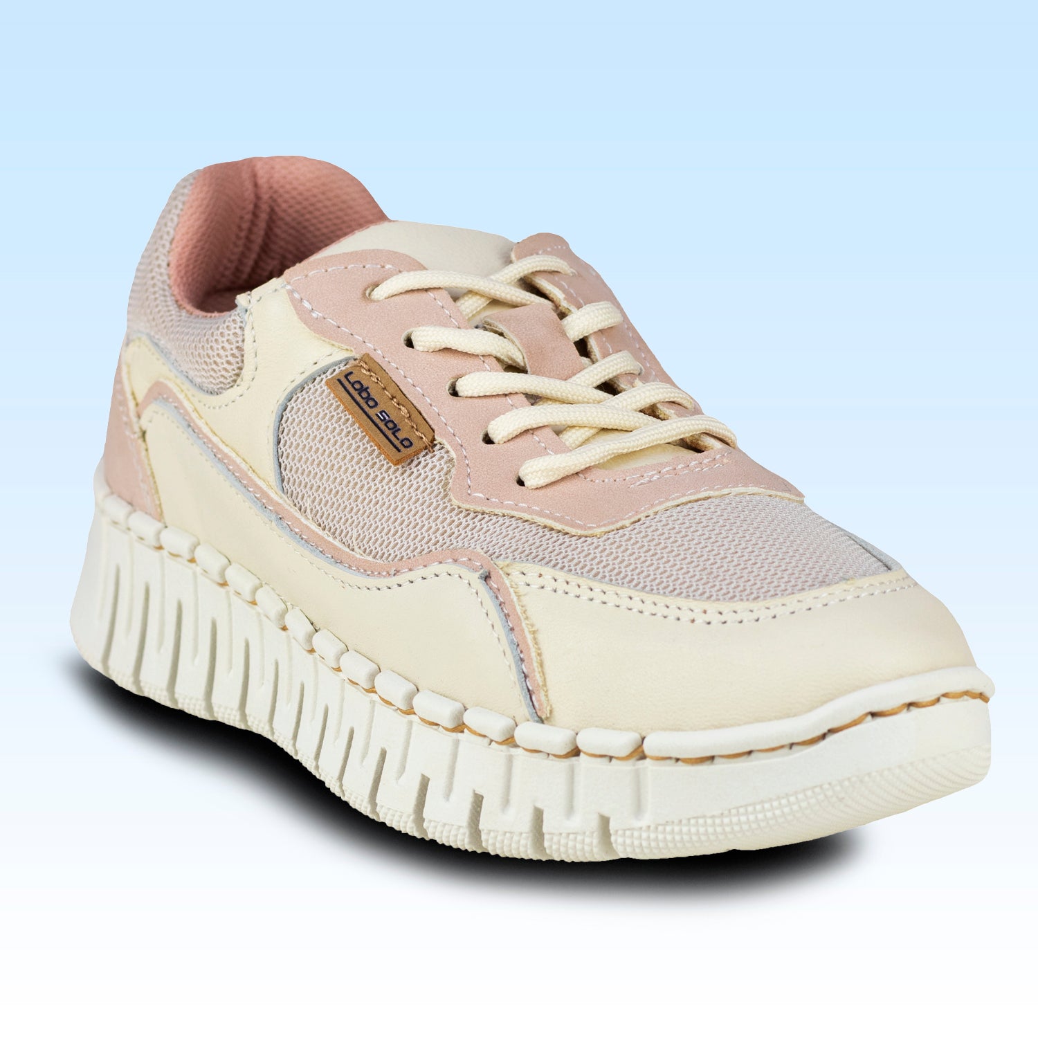 Tenis Sneaker De Plataforma Casual Para Dama Lobo Solo 4950 Marfil