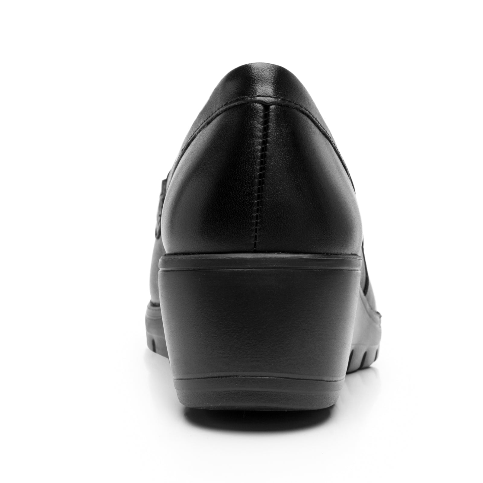 Zapato Mocasín Hebilla Tacón Cuña Para Dama Flexi 104830 Negro