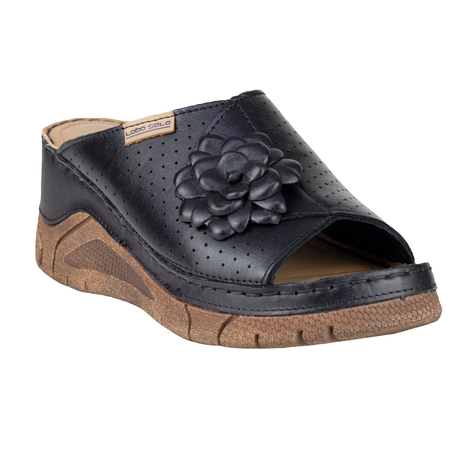 Sandalia Confort Casual Para Dama Lobo Solo 1384 Negro