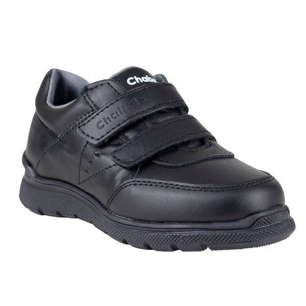 Zapato Escolar Chabelo Niño Velcro C24-A Piel Negro 15-21