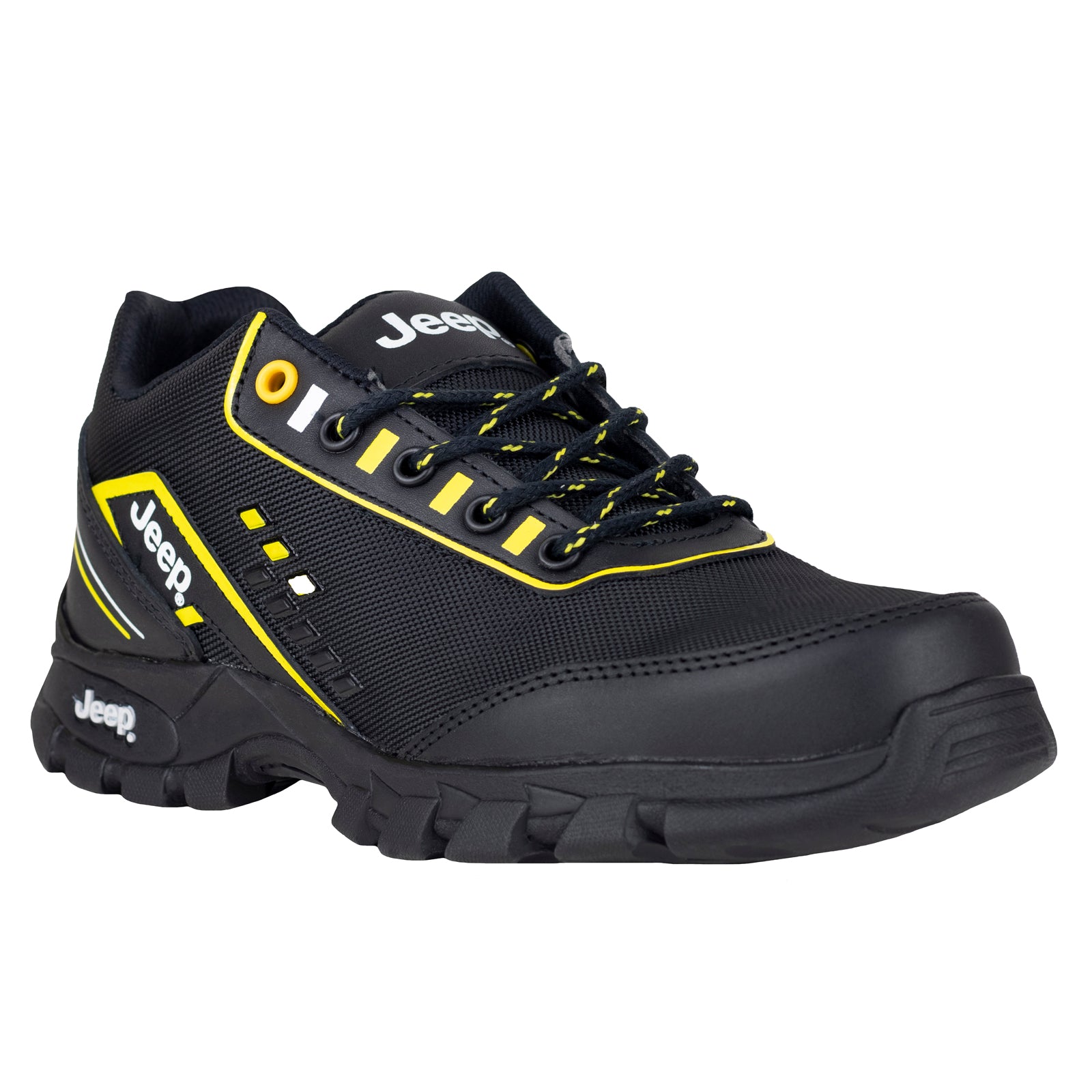 -Tenis Industrial Tipo II (PP) Caballero Jeep 18704 Negro Amarillo-