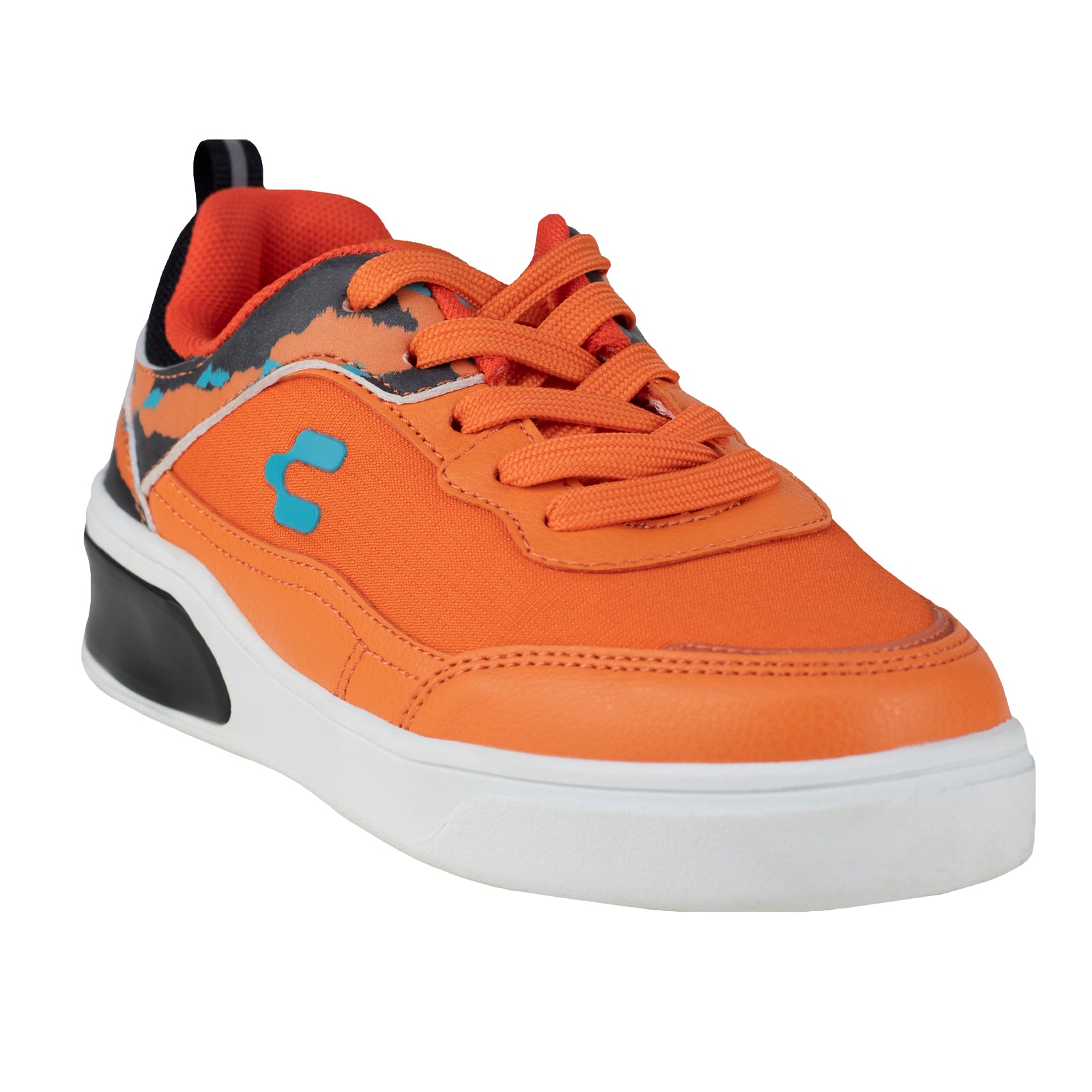 Tenis Con Luces Para Niño Charly Kids 1098331 Negro Naranja