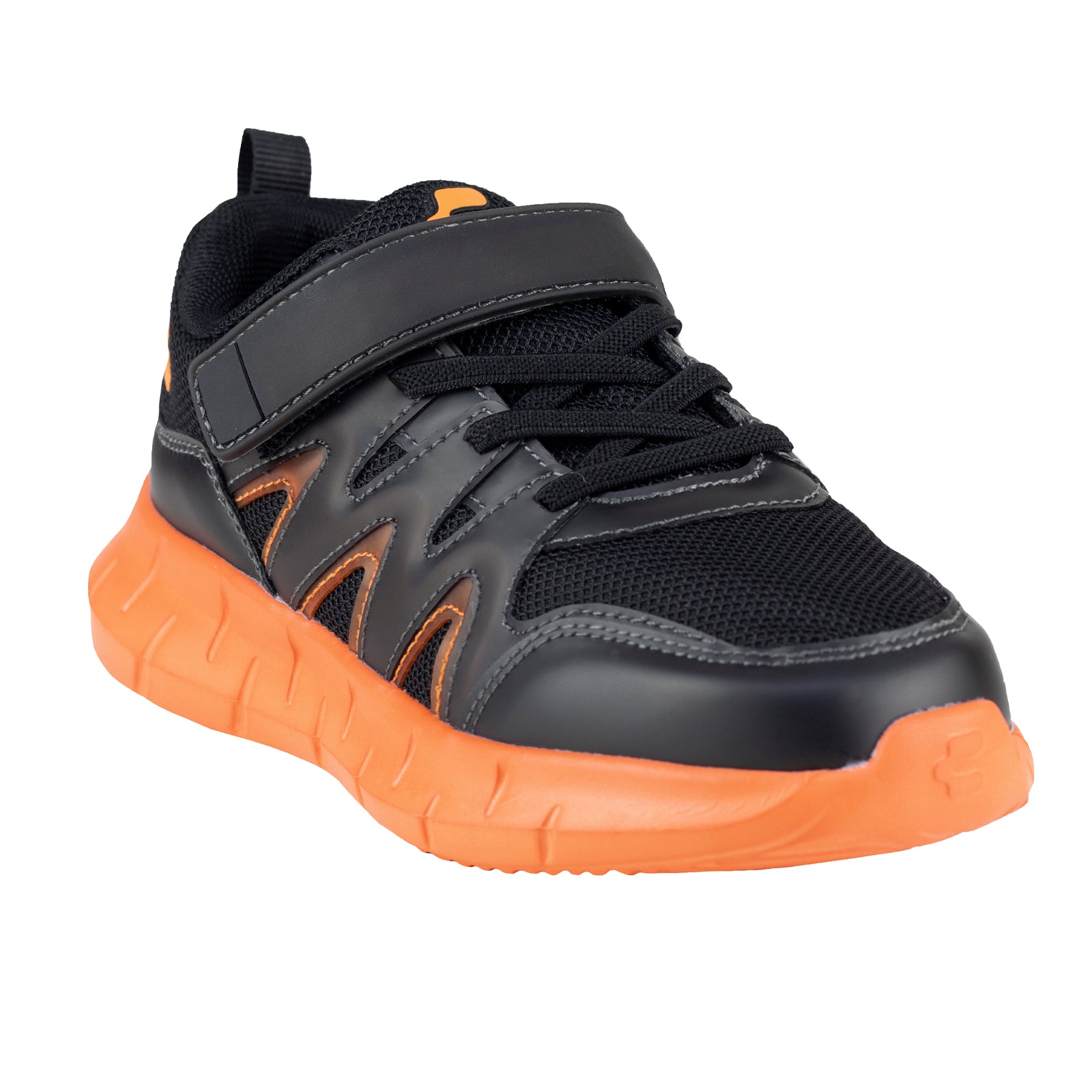 Tenis Con Luces Para Niño Charly 1098701 Negro Naranja
