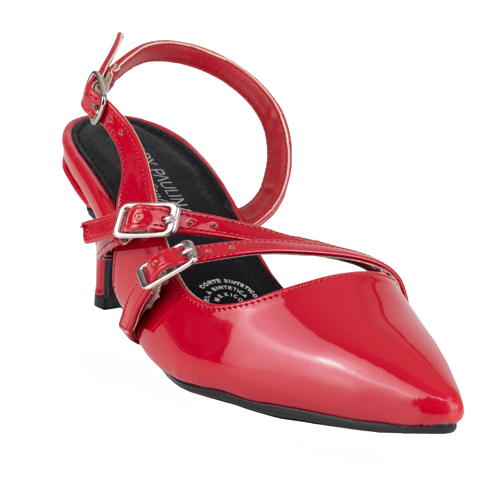Zapatilla Destalonada Para Dama Lady Paulina 35503 Charol Rojo