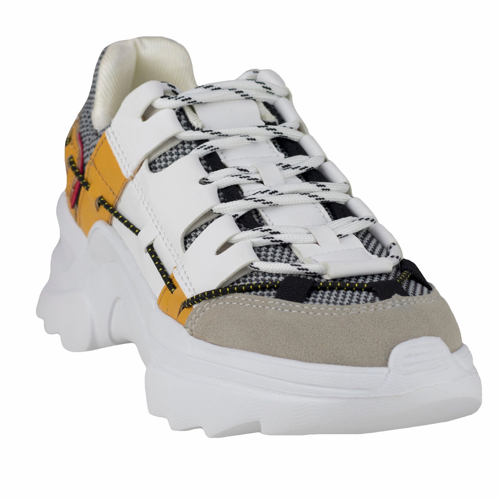Tenis Chunky Para Dama Perry Ellis 9016 Blanco Amarillo
