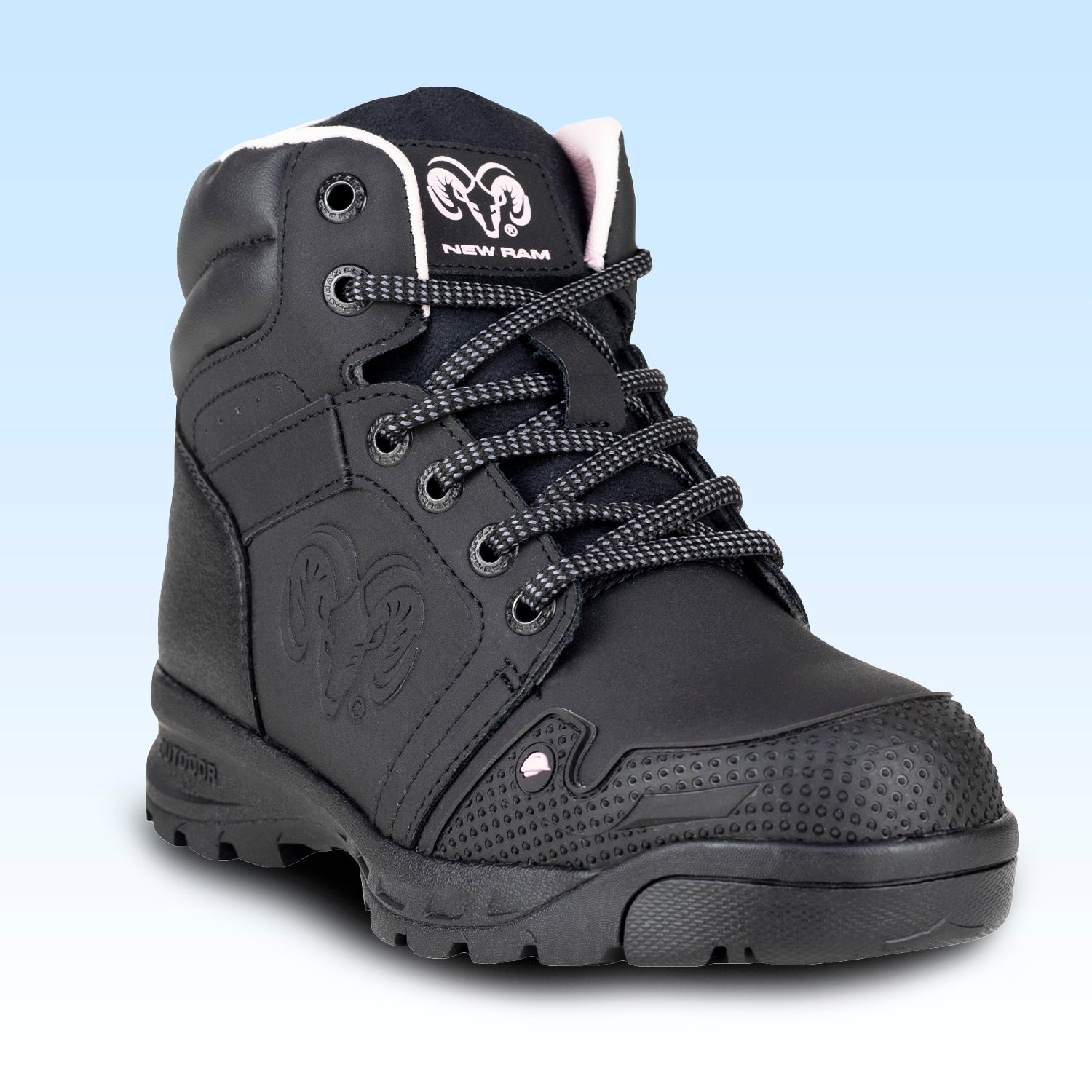 Bota Industrial Para Dama Casco Poliamida New RAM 9253DA Negro Rosa