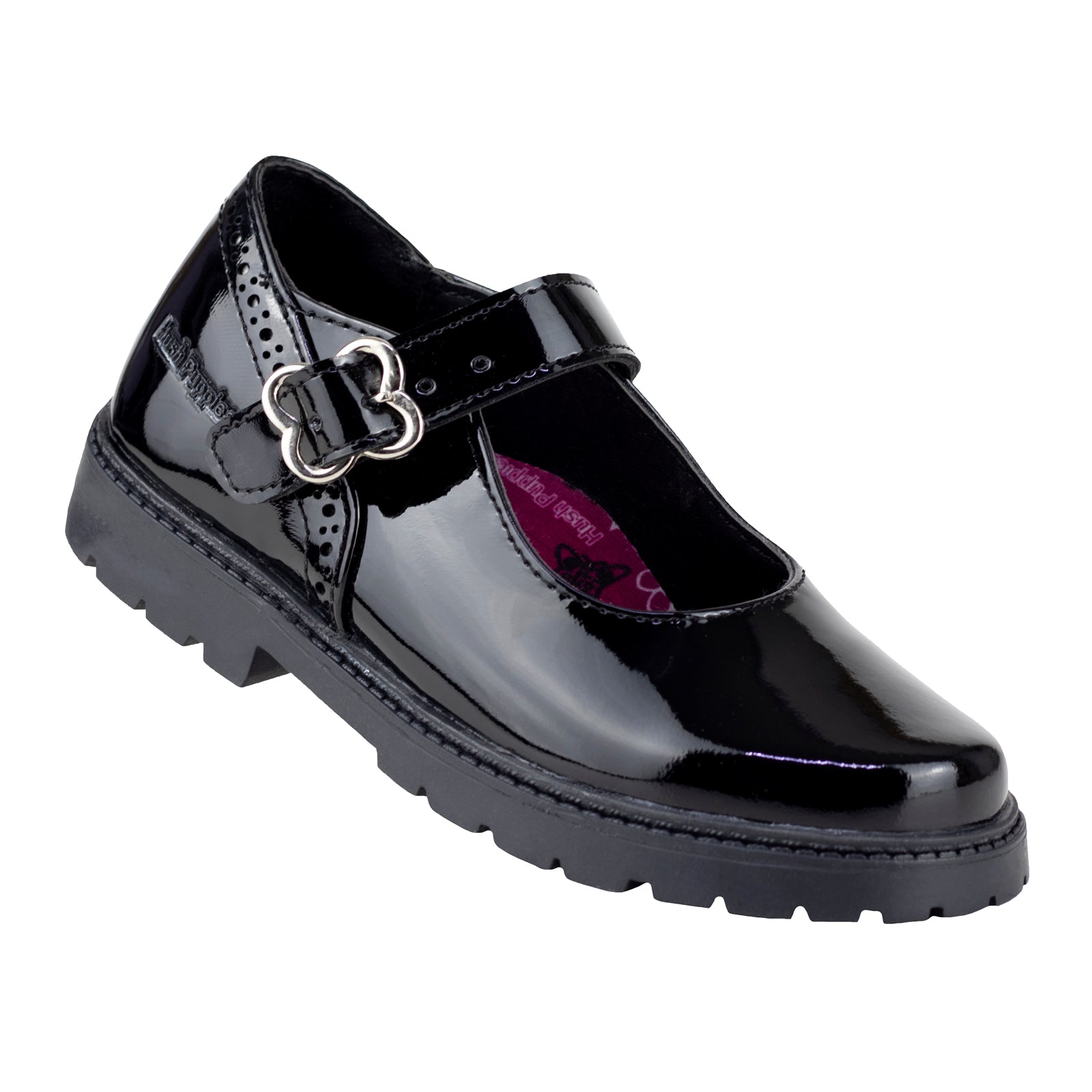 Zapato Escolar Niña Hush Puppies 1499 Negro Charol