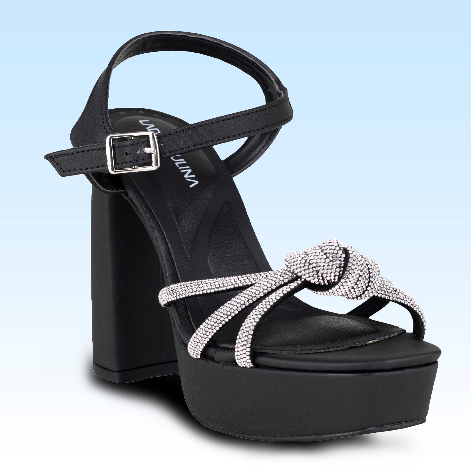 Sandalia Con Tacón Para Dama Lady Paulina 17343 Negro