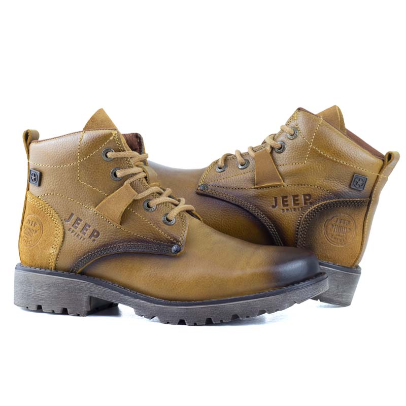-Bota Casual Industrial Tipo I (Ocupacional) Caballero Jeep Hurts 10156 Graneado Miel-