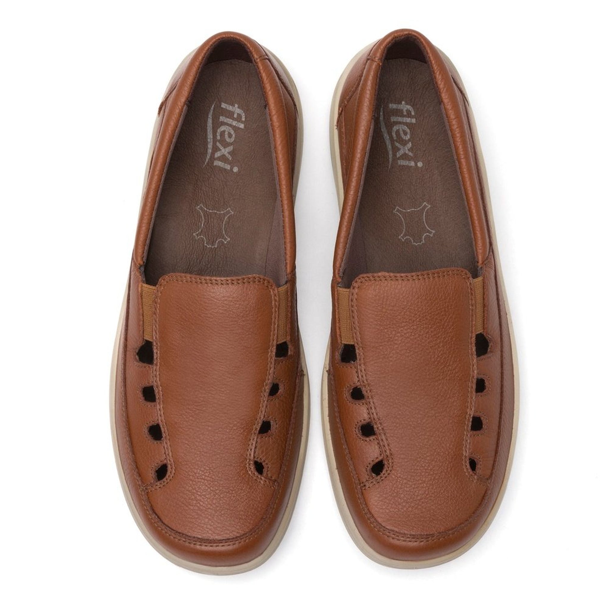 Mocasines Flexi Confort Para Mujer Suela Flexible 128701 Tan