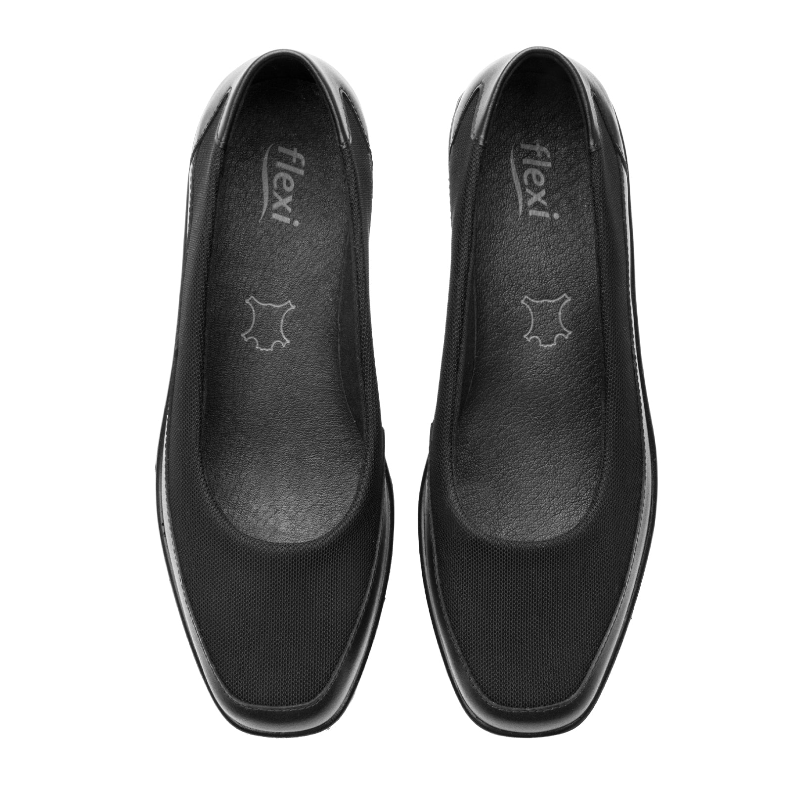 Zapato Balerina Tacón Cuña Para Dama Flexi 136702 Negro