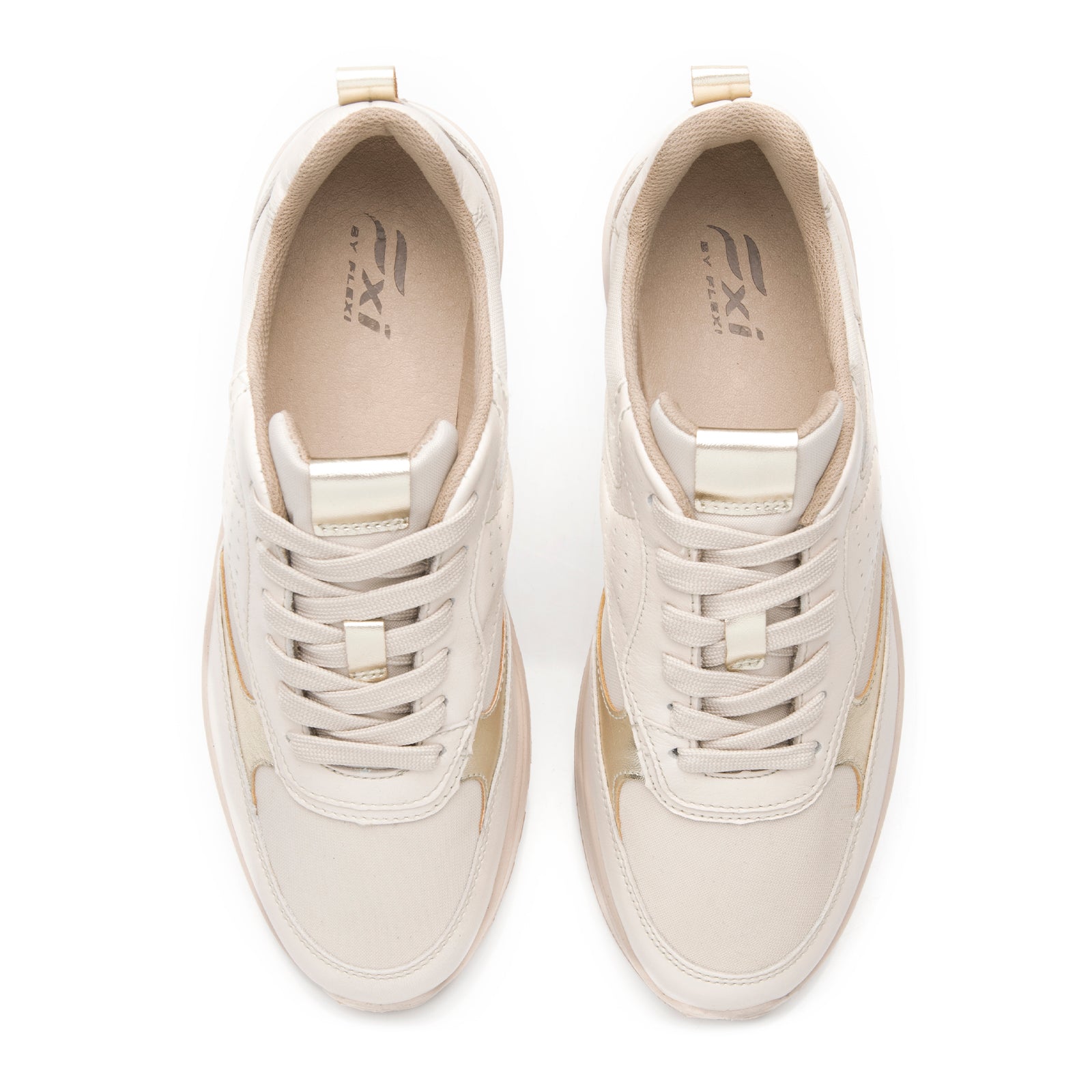 Tenis Casual Cómodos Para Dama Flexi 117210 Beige