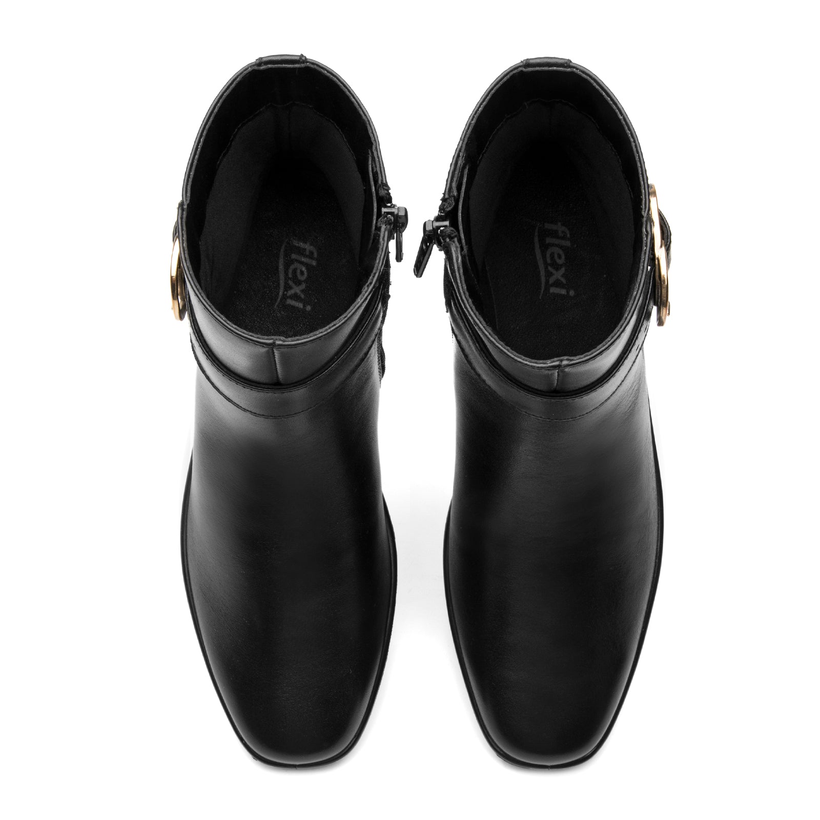 Botín Tacón Cuña Casual Para Dama Flexi 136705 Negro