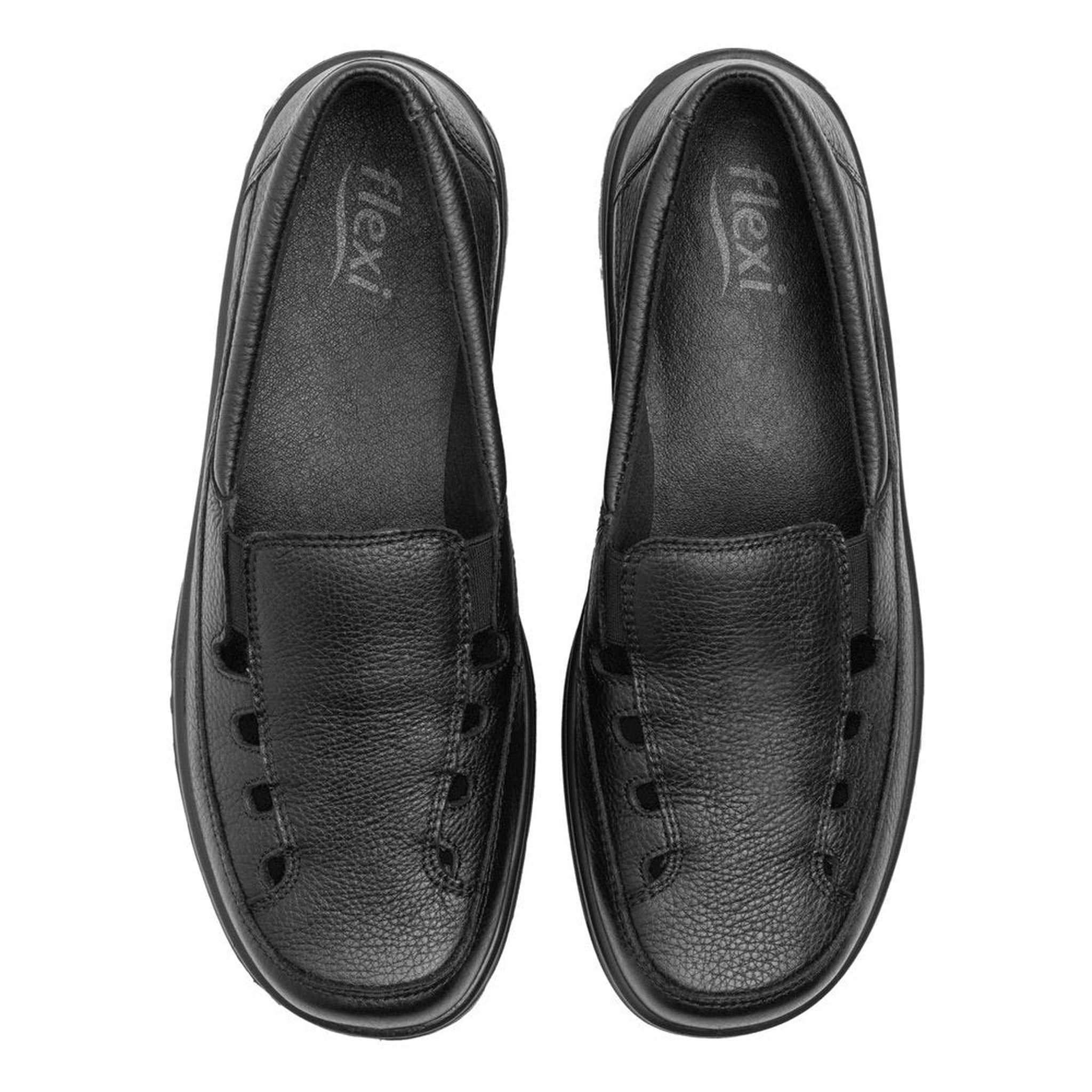 Mocasin Negro Flexi Confort Para Mujer 128701 Suela Flexible