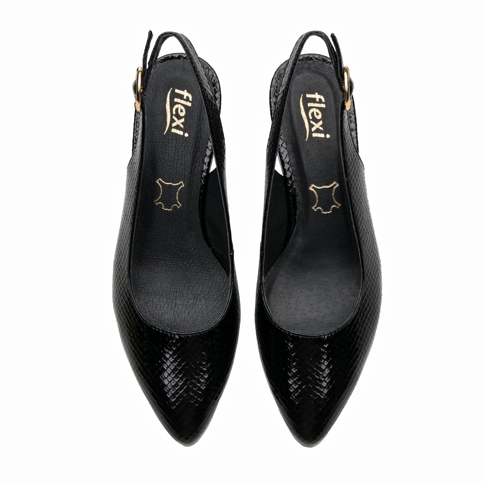 Zapatilla de Punta Tacón Medio Para Mujer Flexi 137503 Negro