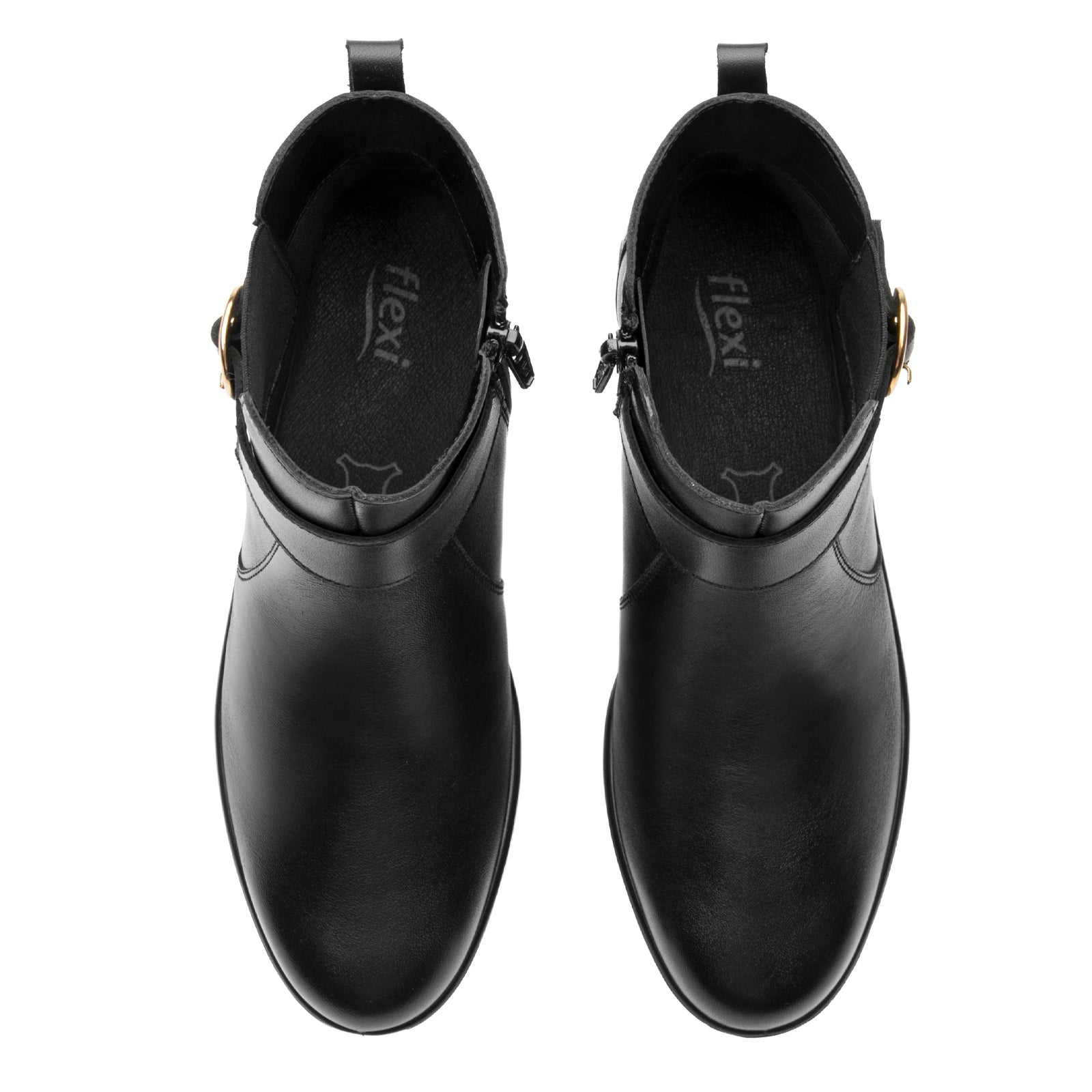 Botín Casual Confort Hebilla Para Dama Flexi 130008 Negro
