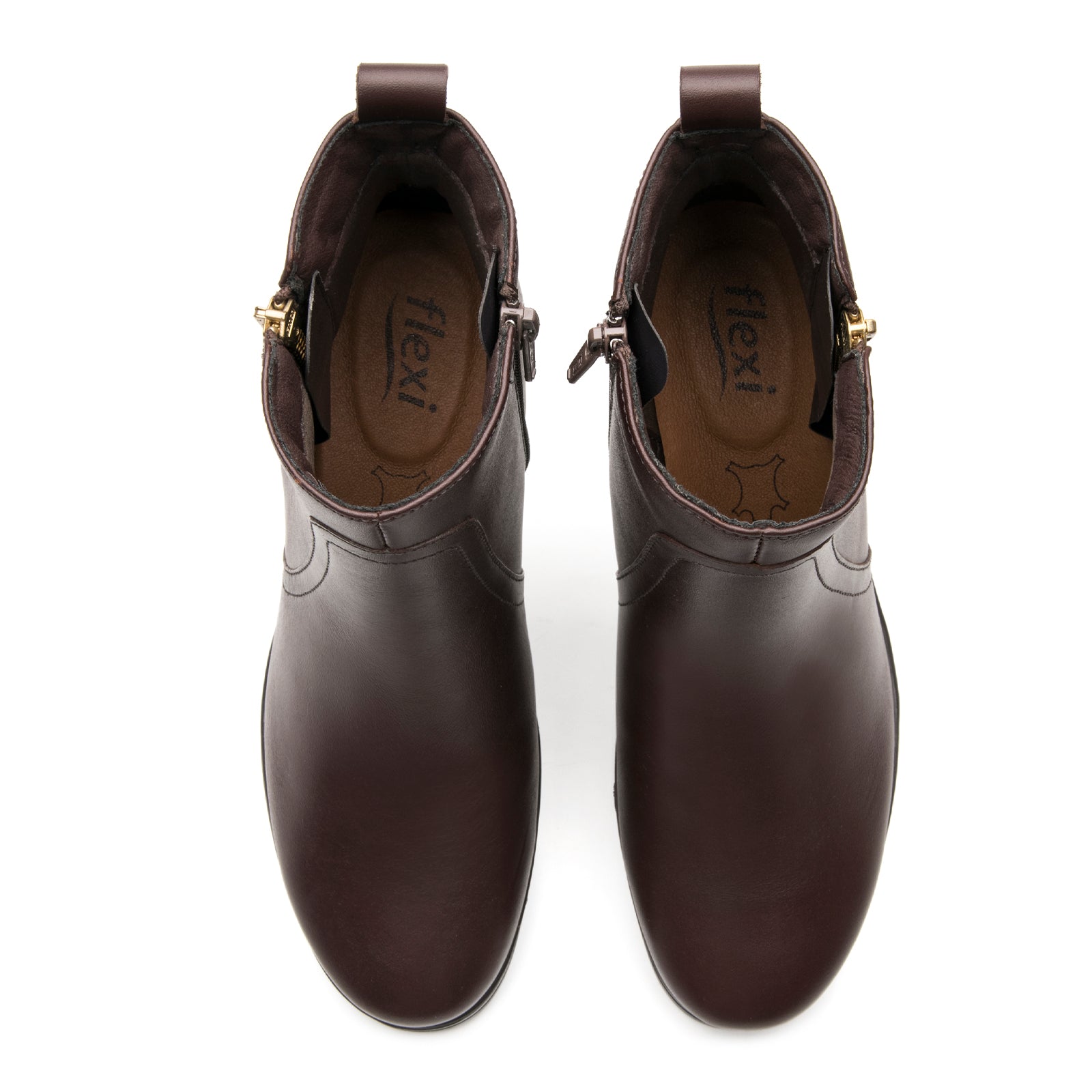 Botín Casual Tacón Cuña Para Dama Flexi 104827 Madera
