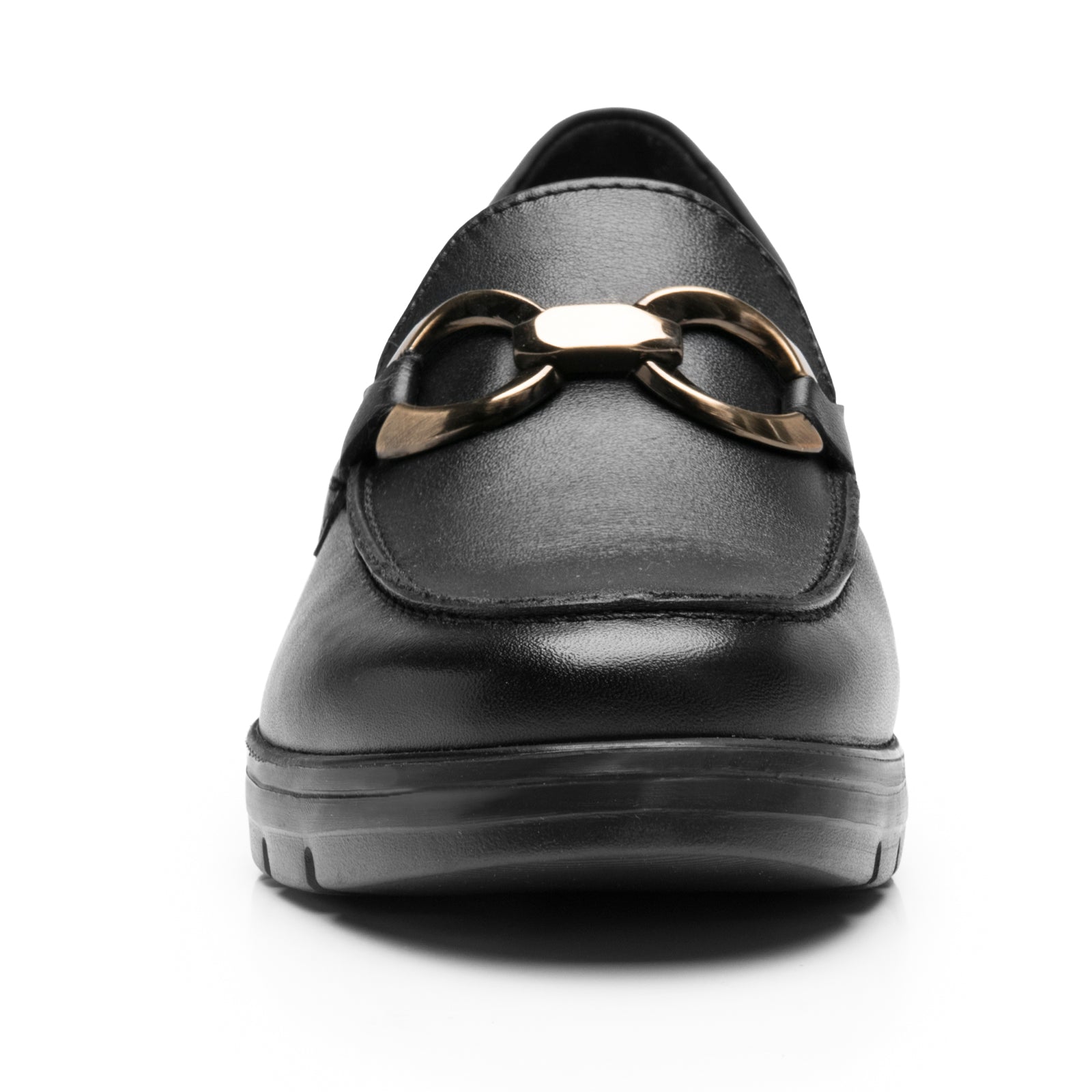 Zapato Mocasín Hebilla Tacón Cuña Para Dama Flexi 104830 Negro