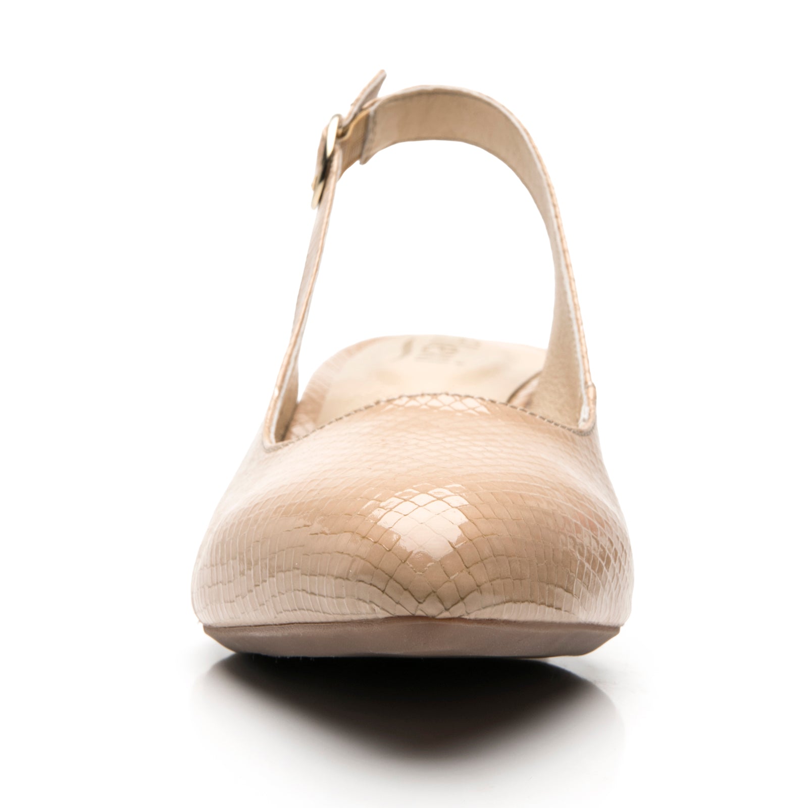 Zapatilla de Punta Tacón Medio Para Mujer Flexi 137503 Beige