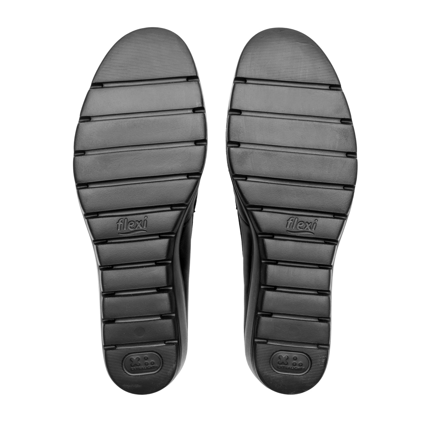 Zapato Mocasín Hebilla Tacón Cuña Para Dama Flexi 104830 Negro
