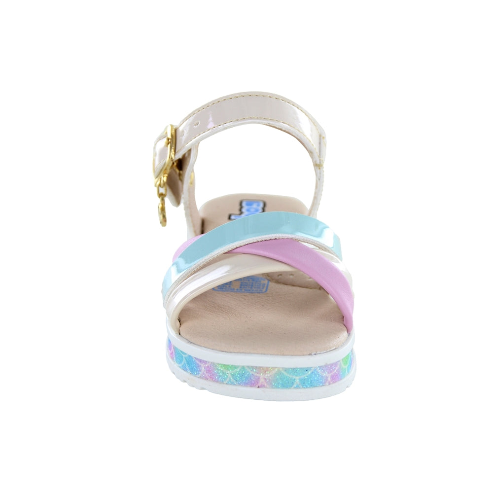 Sandalia Coqueta para niña en charol beige Casandra con arco preformado