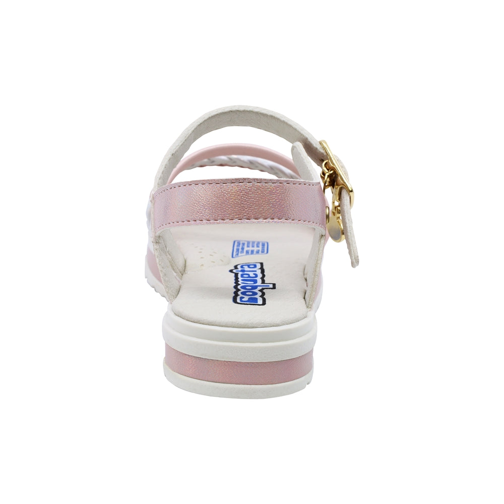 Sandalia Coqueta para niña en sintético rosa Casandra con hebilla.