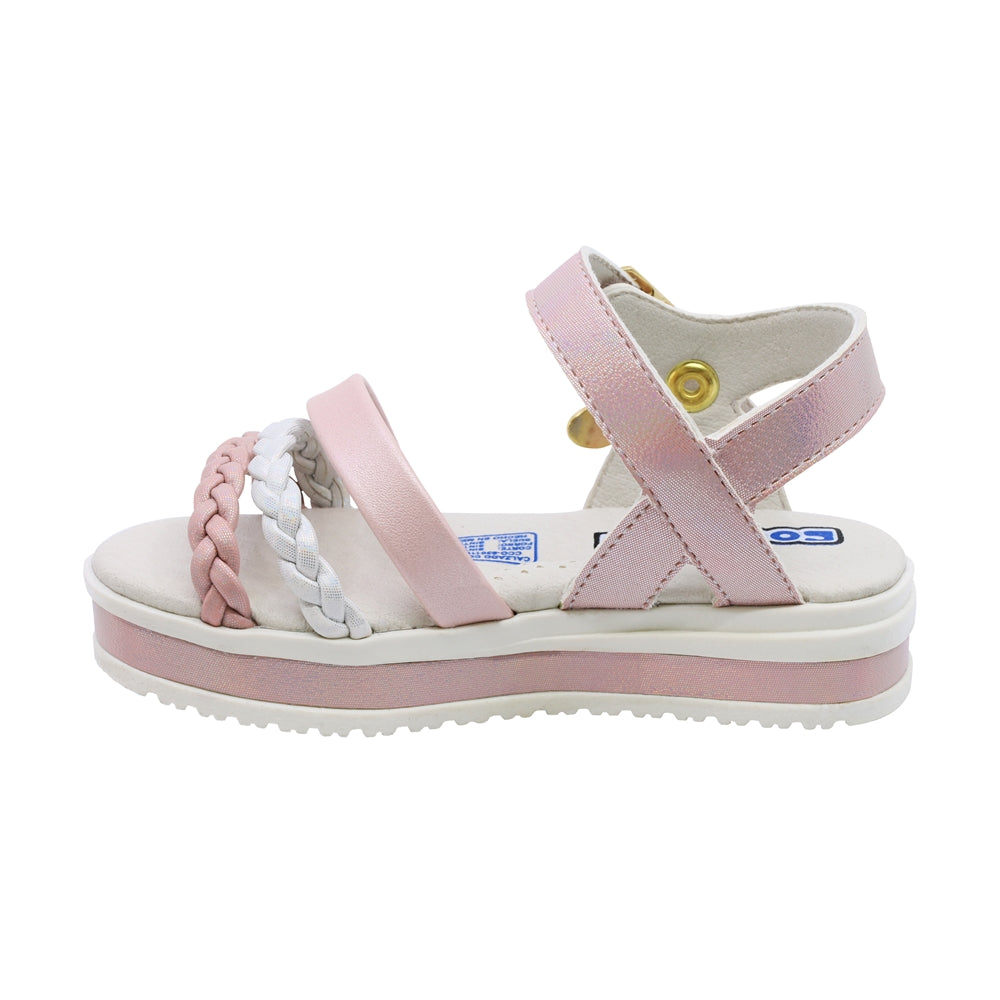 Sandalia Coqueta para niña en sintético rosa Casandra con hebilla.