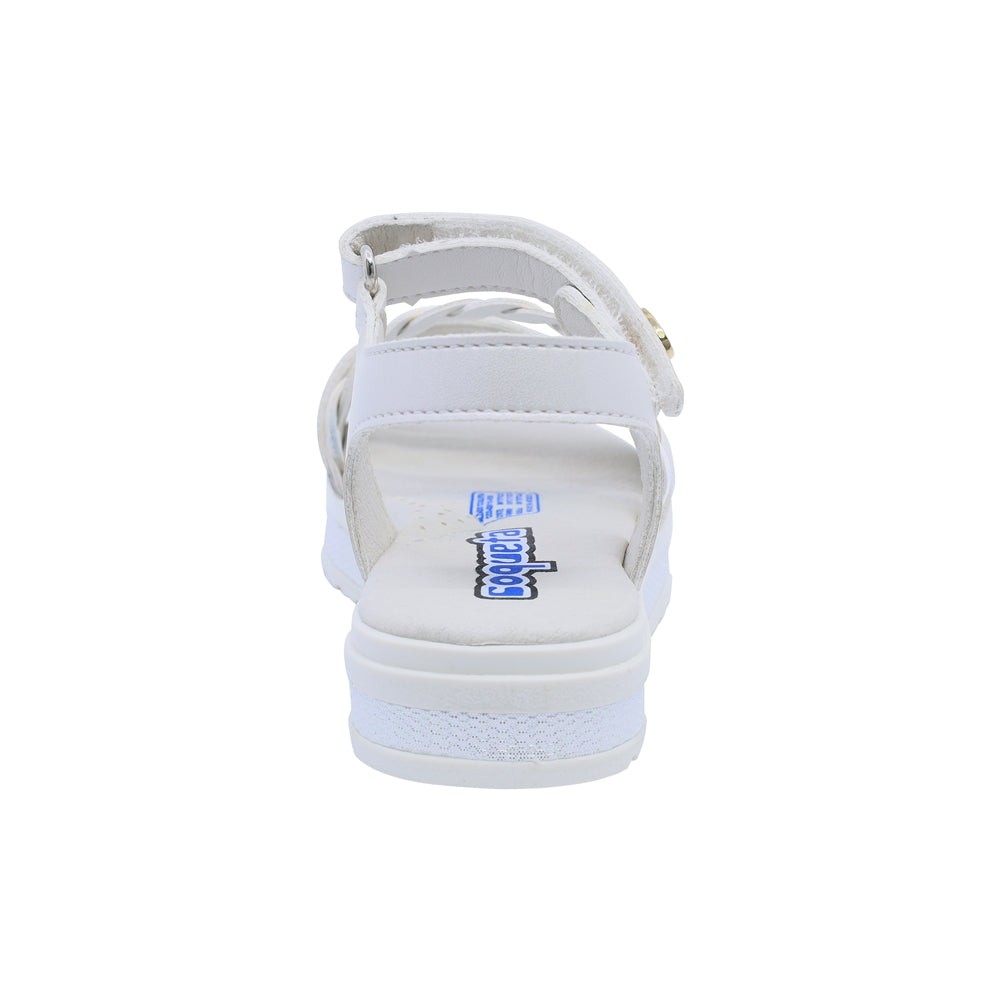 Sandalia Coqueta para niña en sintético perla casandra con arco preformado